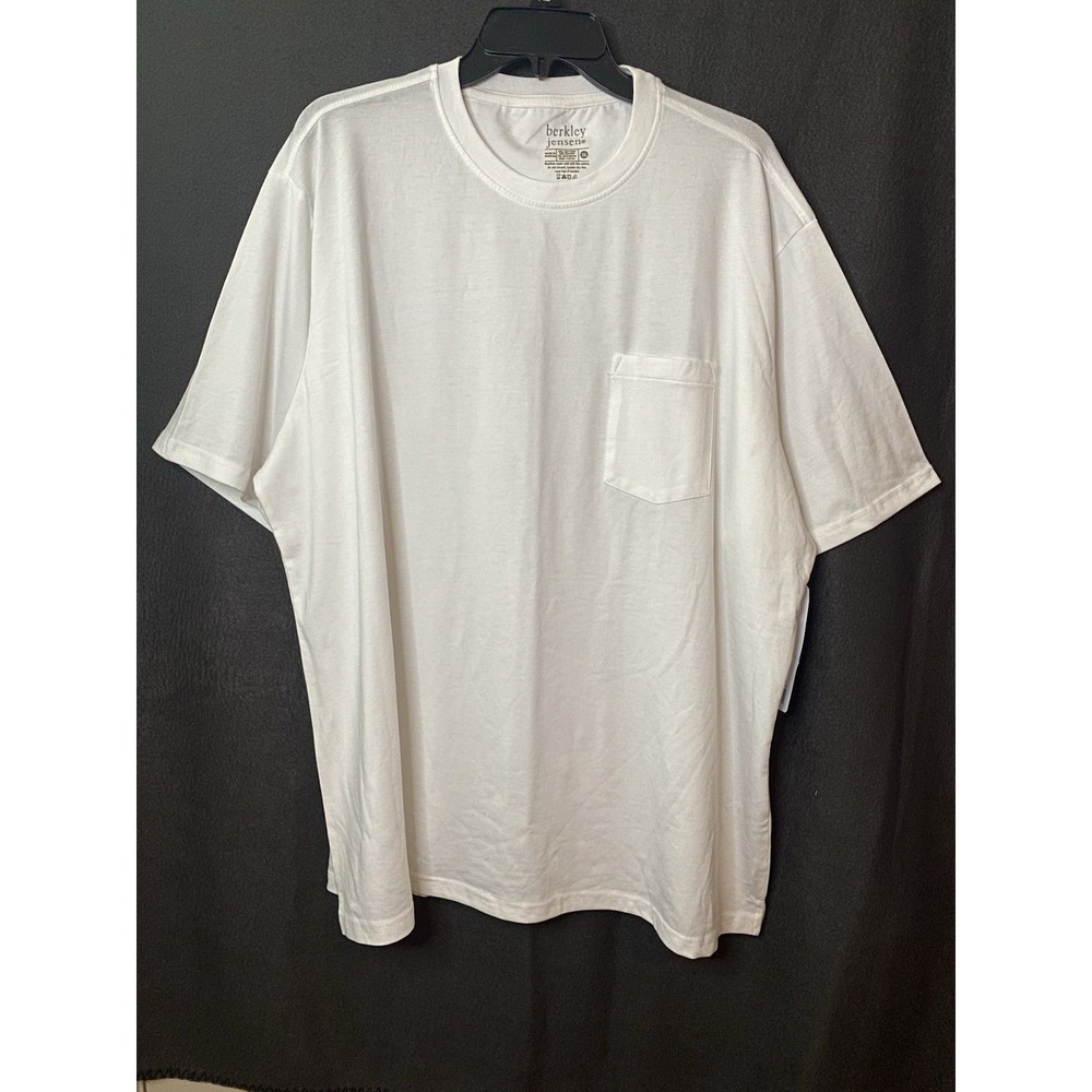 Berkley Jensen Men's Crew Neck Pocket Tee t-shirt Size XXL White